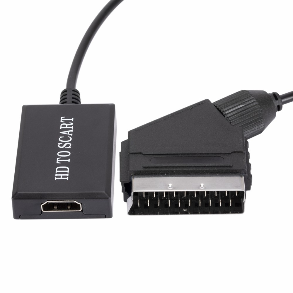 (70cm) HDMI auf Scart 1080p FullHD Konverter Adapter Kabel für TV / PC / DVD - Schwarz