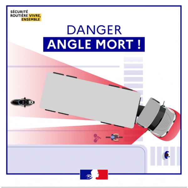 Autocollant Angles-morts OBLIGATOIRE pour véhicules de plus de 3T5 (lot de 3)