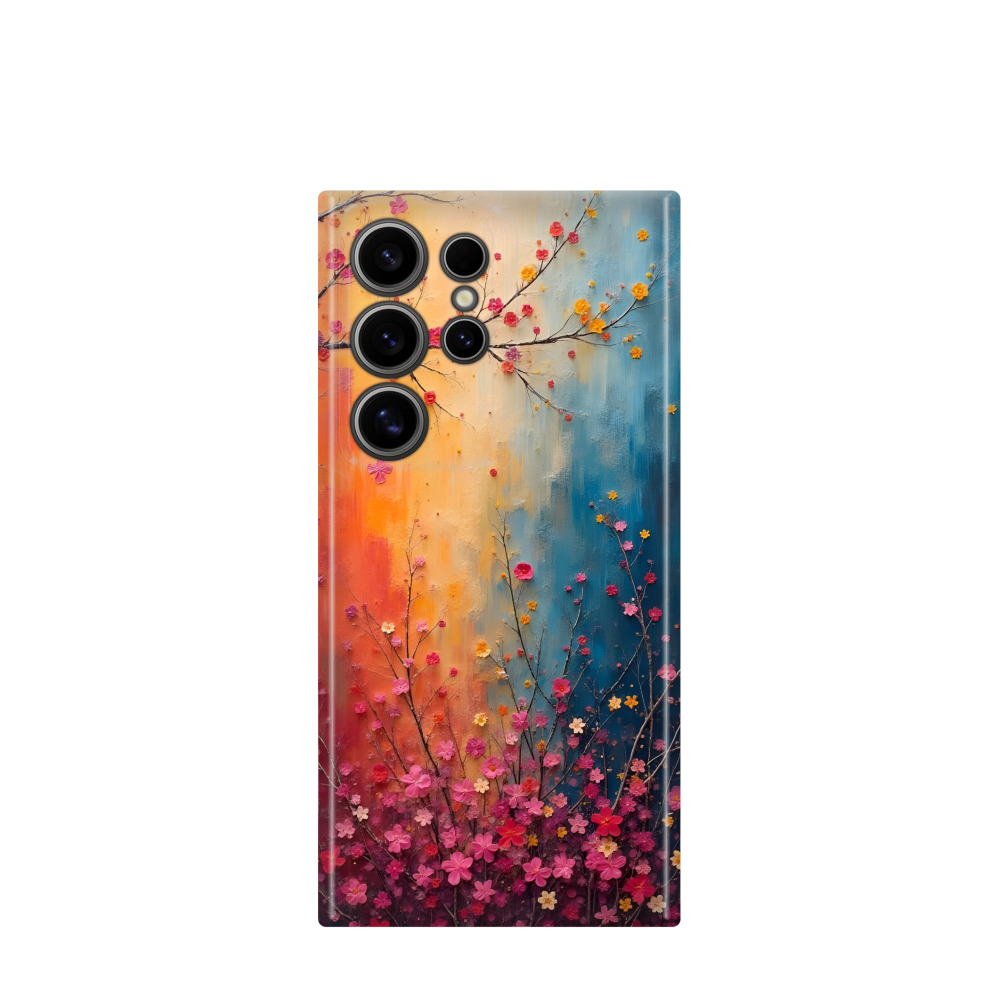 Samsung Galaxy S24 Ultra Kunststoff Hülle Ein Blütenmärchen - Blau / Gelb / Rot