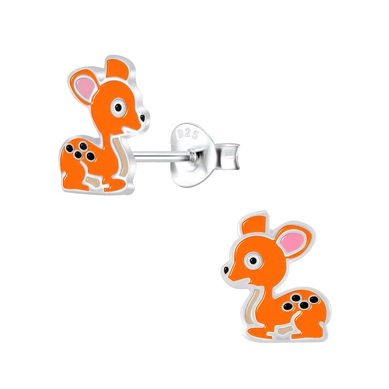 Boucles d'oreilles enfant biche en argent 925