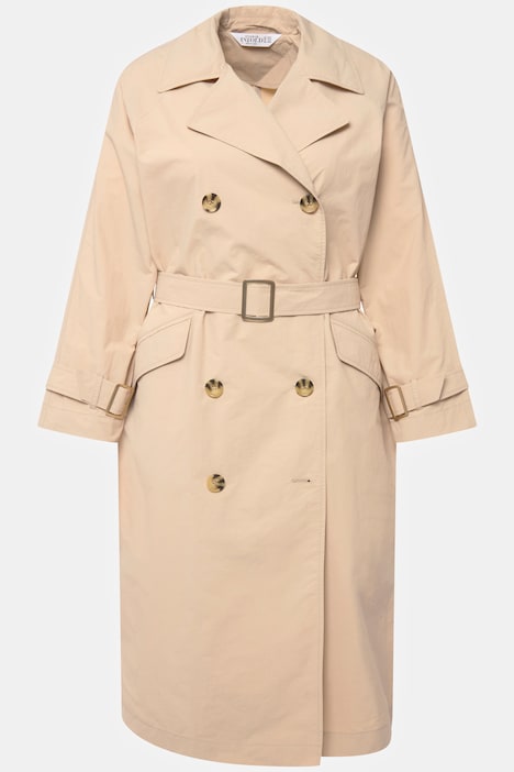 Trenchcoat, oversized, Revers, Bindegürtel