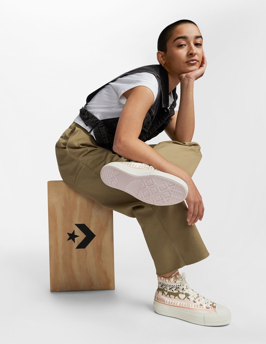 converse Sneakers compensées Femme ctas lift hi imprimé animalier