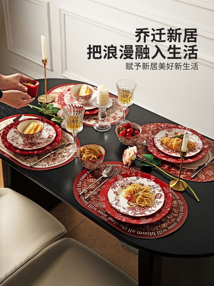 Koringa - Placemat / set met rozenprint