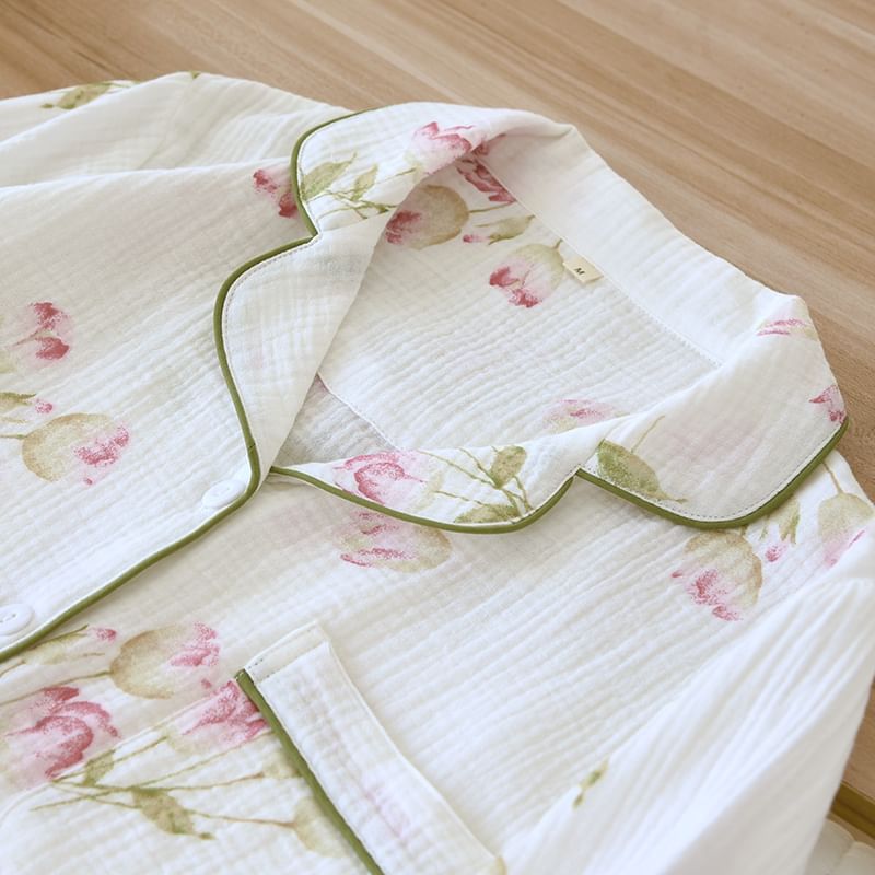 MelMount - Pyjamaset: Bloemenshirt + Broek