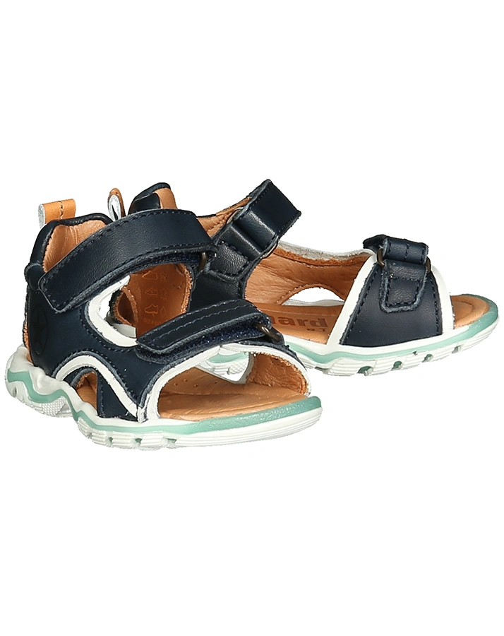 Leder-Sandalen ARTHUR mit Klett in navy