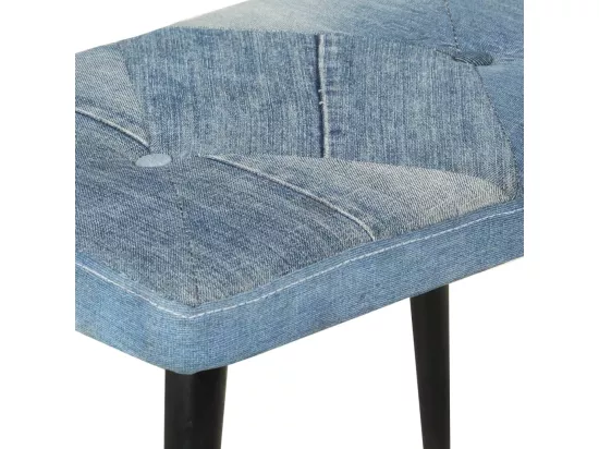 Chaise à bascule avec repose-pied Denim Bleu Toile patchwork