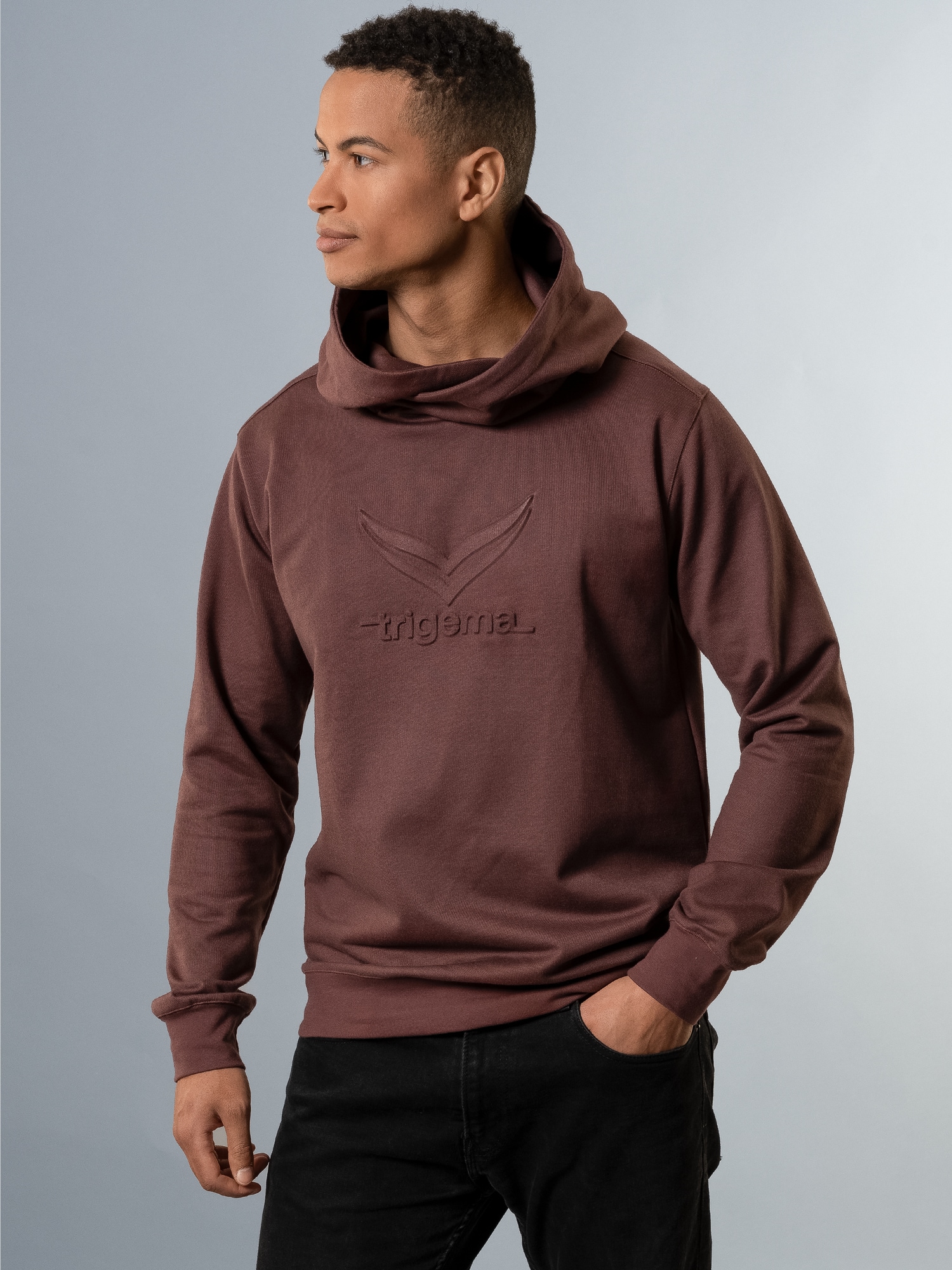 Kapuzenpullover mit großem 3D-Motiv Kastanie
