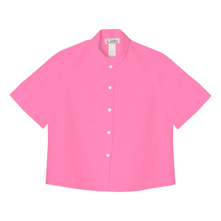 Lido Chemise Manches Courtes Lin | Rose fuschia