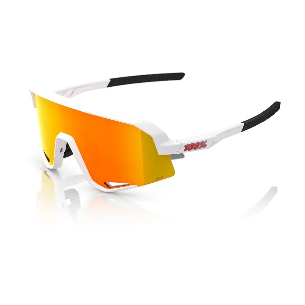 100% Slendale Sport Zonnebril Wit met HiPER Red Multilayer Mirror Lens