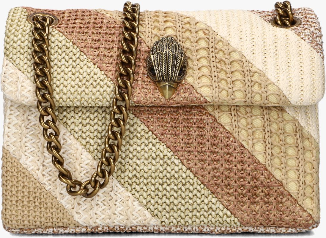 KURT GEIGER LONDON bruine kurt geiger london schoudertas mini kensington bag raffia