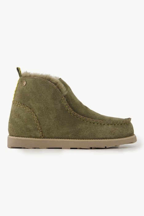 Lammfell-Boots, Veloursleder, Lammfellfutter