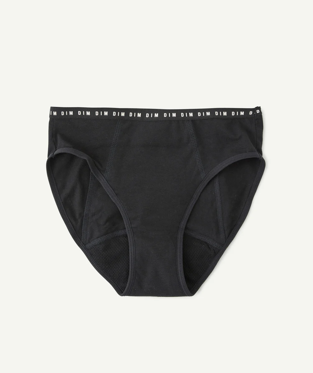 DIMCULOTTE MENSTRUELLE FILLE EN COTON BIO NOIR FLUX ABONDANT