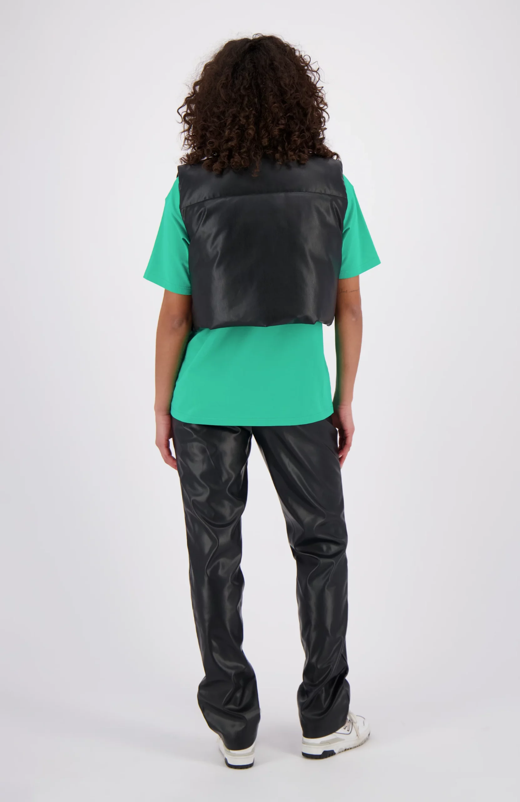 Black Bananas Faux Leather Bodywarmer Dames Zwart