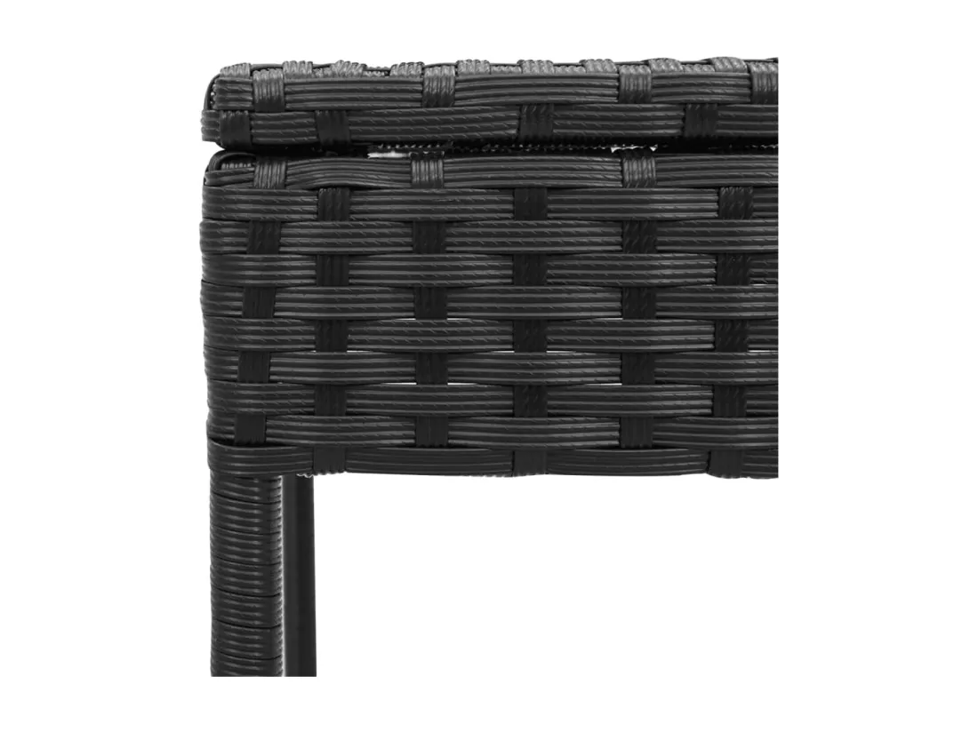 Chaises longues lot de 2 avec table noir résine tressée