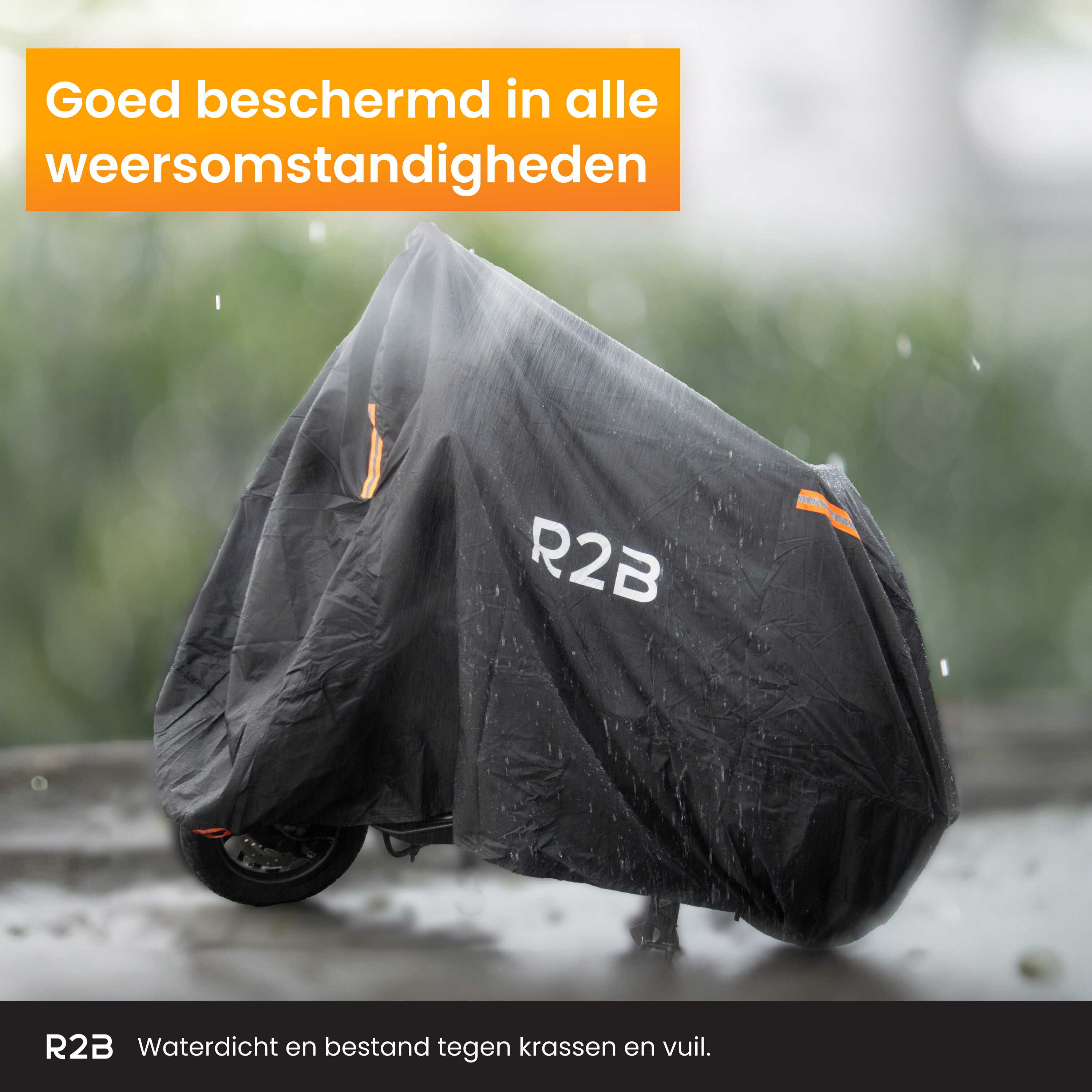 R2B waterdichte fietshoes met opbergtas - Black