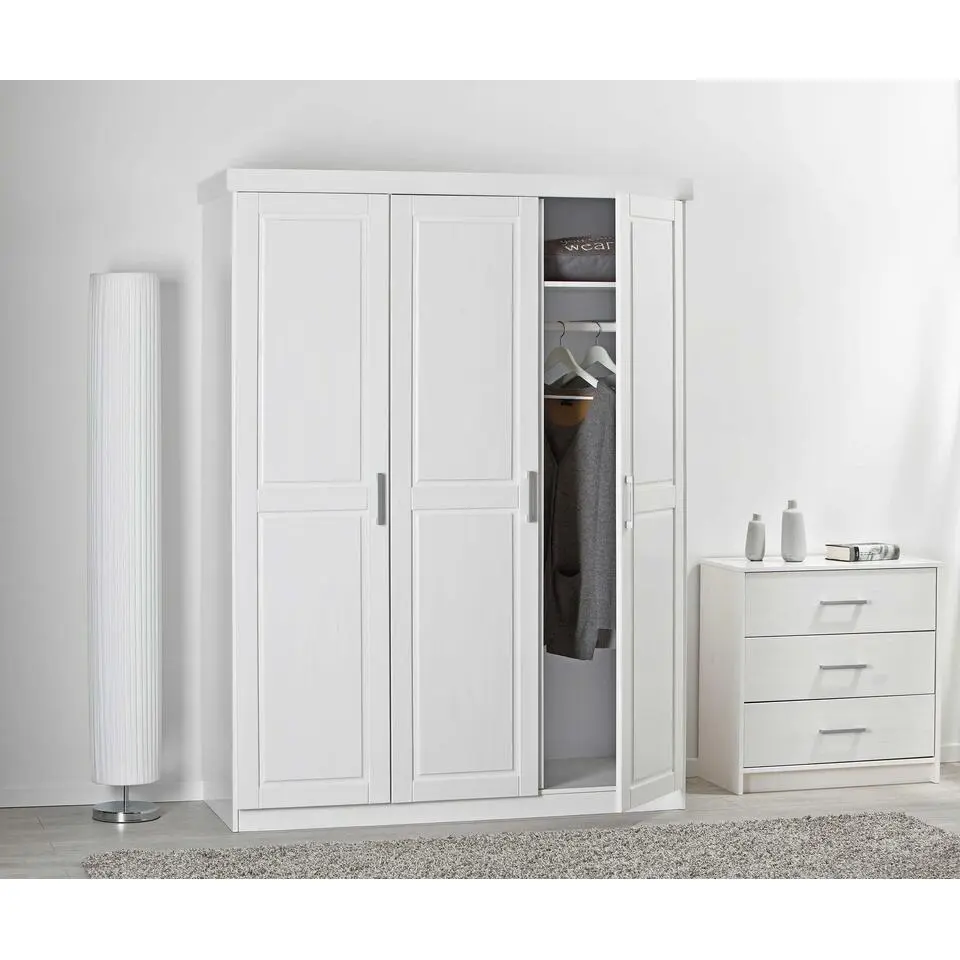 Hioshop Driedeurs kledingkast wit Oslo