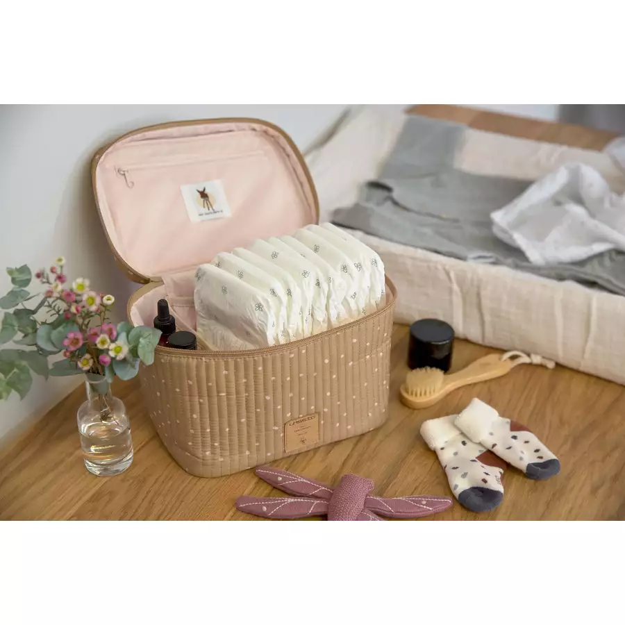 LÄSSIG Wickeltisch Organizer Nursery Caddy To Go Dots curry
