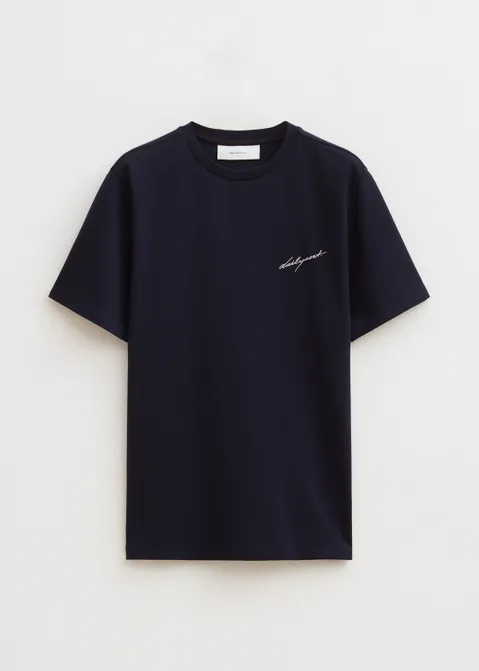 T-shirt met tekst print blauw (BLW.D)