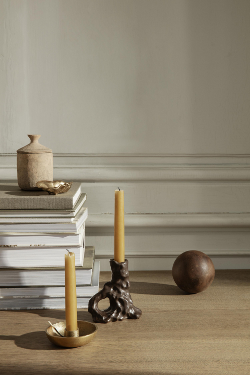 Ferm Living Bowl kandelaar single aluminium messing