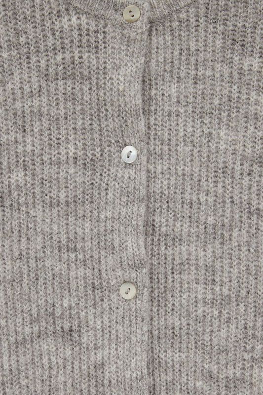 WE Fashion vest grijs melange gebreid