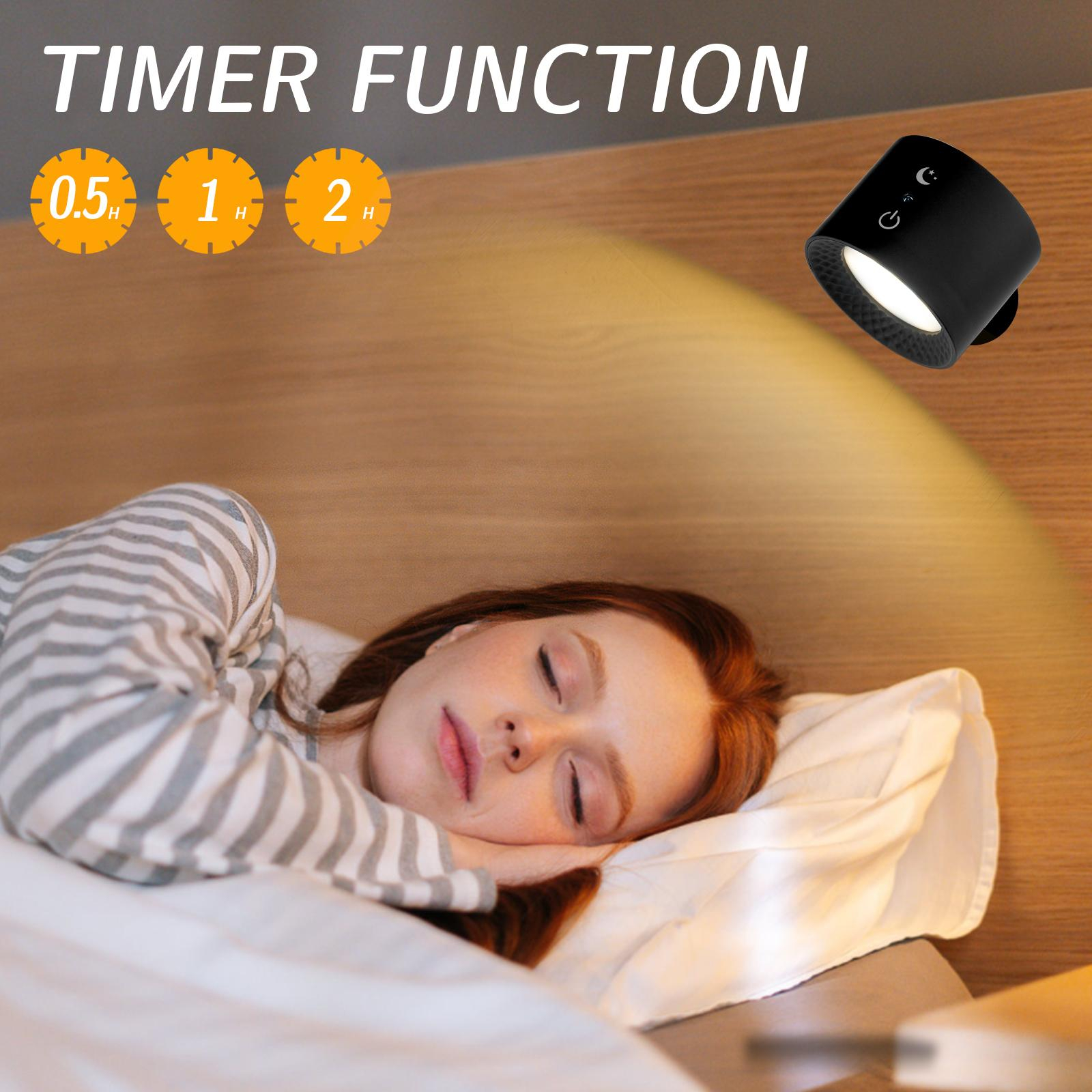 (8-tlg. Set) Ø8x6cm 17 LED's Touch Lampe Wandleuchte Magnetische USB Home Deko Beleuchtung mit Dämmerungssensor   Fernbedienung - Schwarz