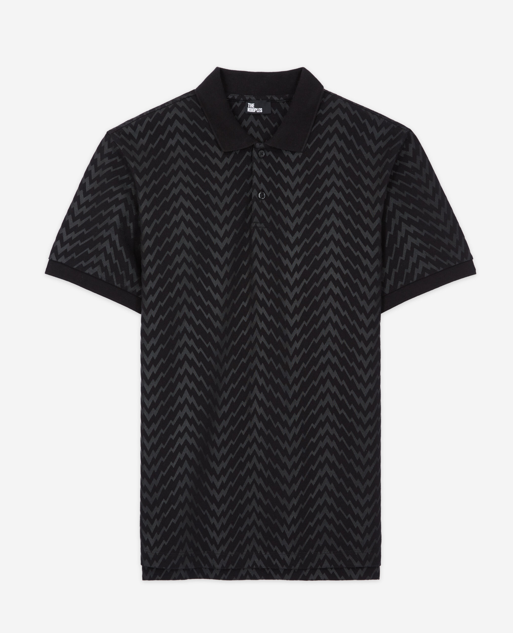 Polo noir imprimé