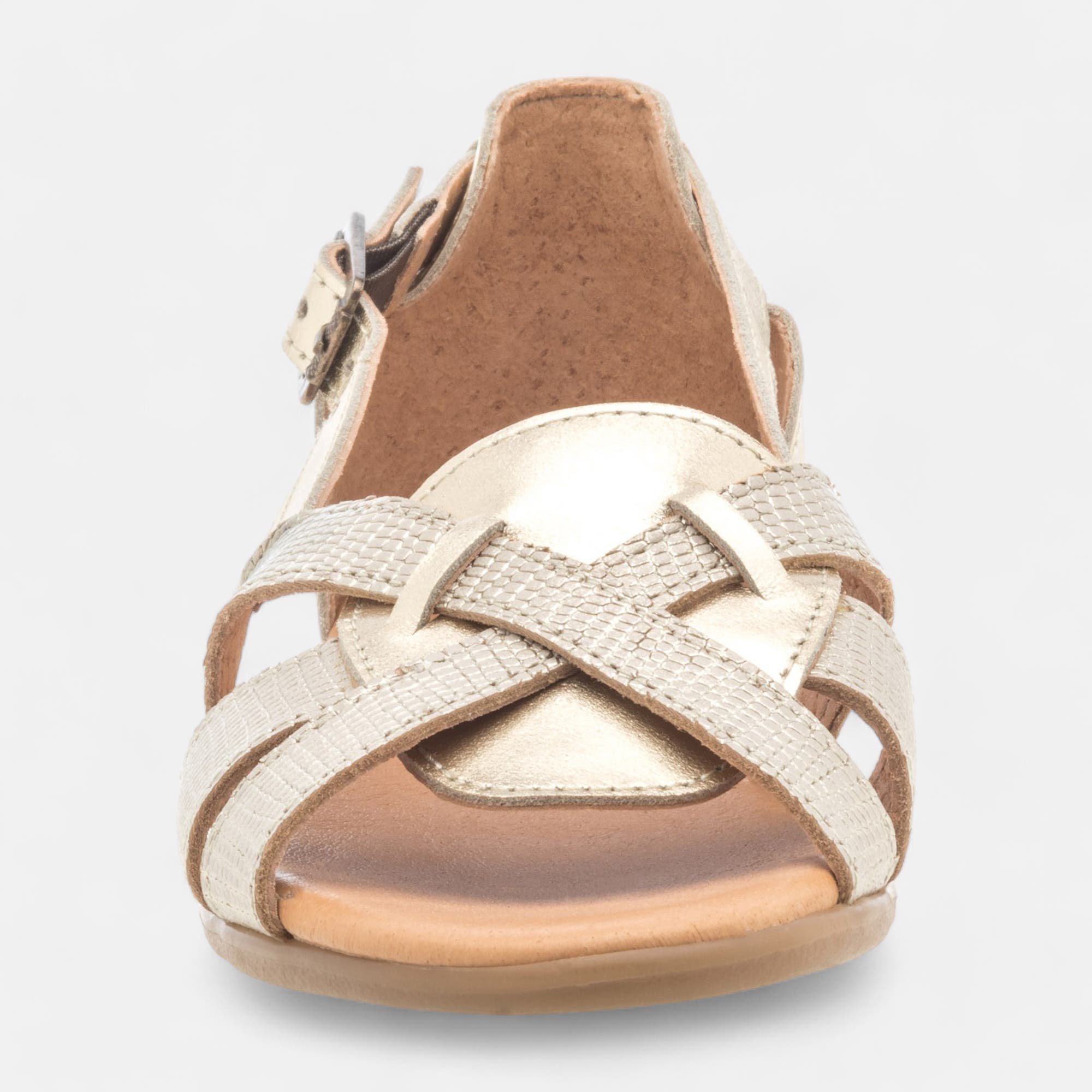 Nu-pieds Femme en cuir or