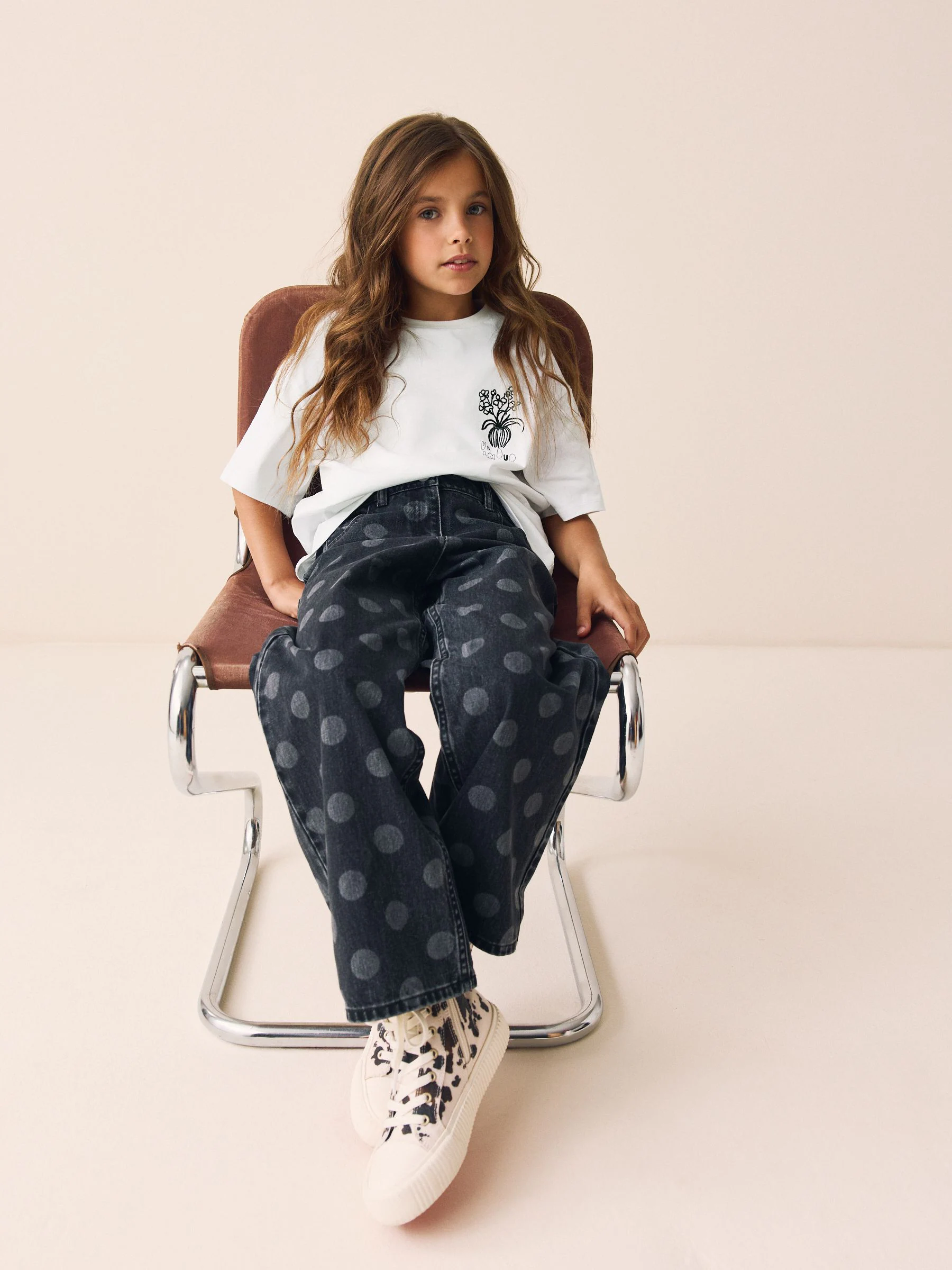 Witte vaas - Oversized T-shirt met grafische print (3-16jr)