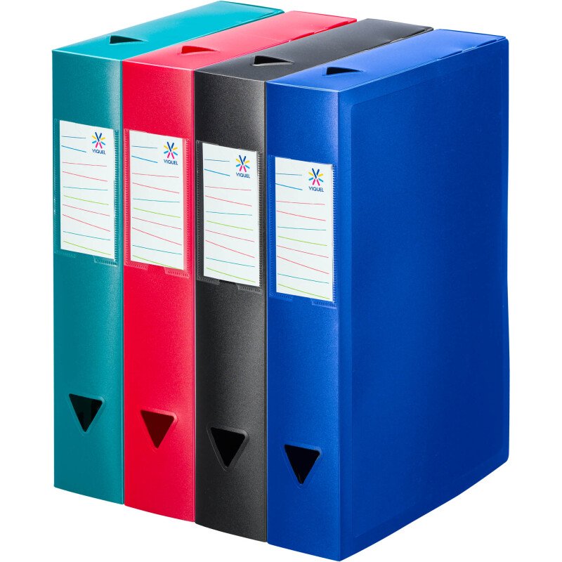 Boîte de classement plastique Viquel dos 6 cm couleur