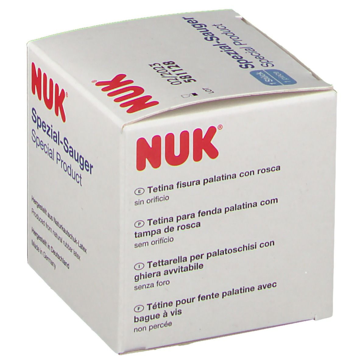 NUK Gaumenspaltensauger aus Latex ungelocht