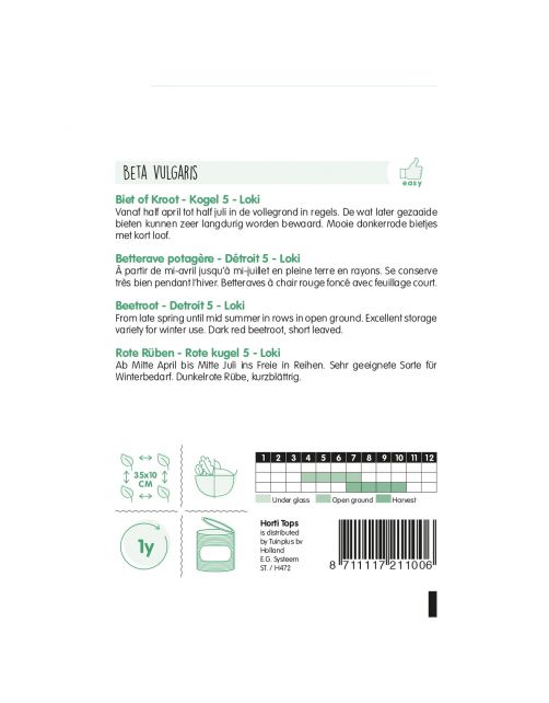 Hortitops Bieten Kogel 5 - Loki - Groentezaden - 5 g