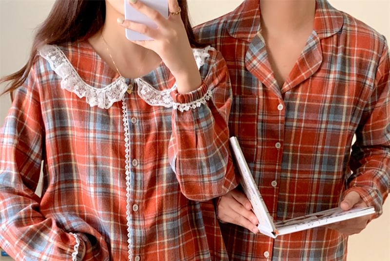 Tanee - Bijpassende geruite pyjamaset voor koppels