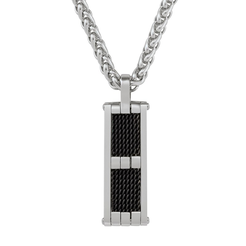 Collier YMIR, acier inoxydable et acier inoxydable noir