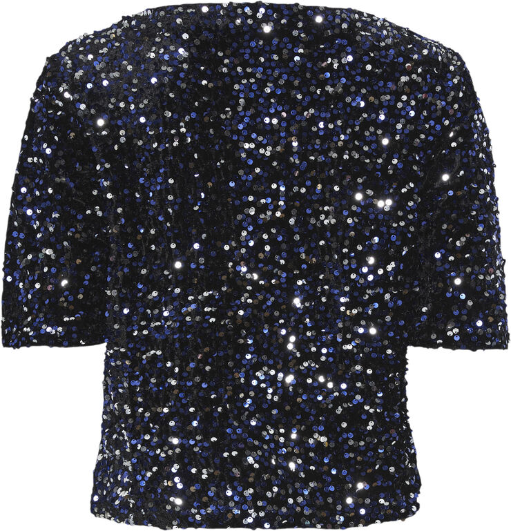 Pieces PCKAM SS TOP BC Black/bellweather sequins