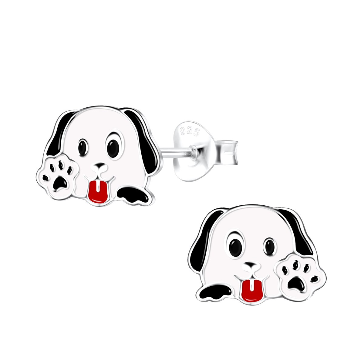 Boucles d'oreilles enfant chiot en argent 925