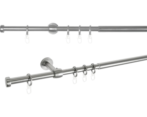 Uitschuifbare gordijnroedeset Cap-noble RVS look 120-210 cm Ø 16/19 mm