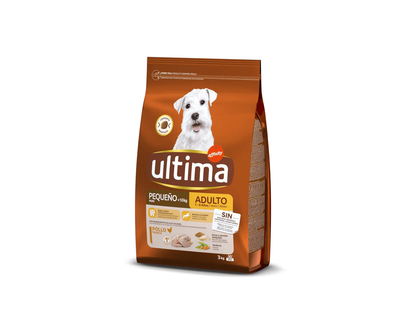 RAÇÃO PARA CÃO ULTIMA MINI ADULTO COM FRANGO 3KG