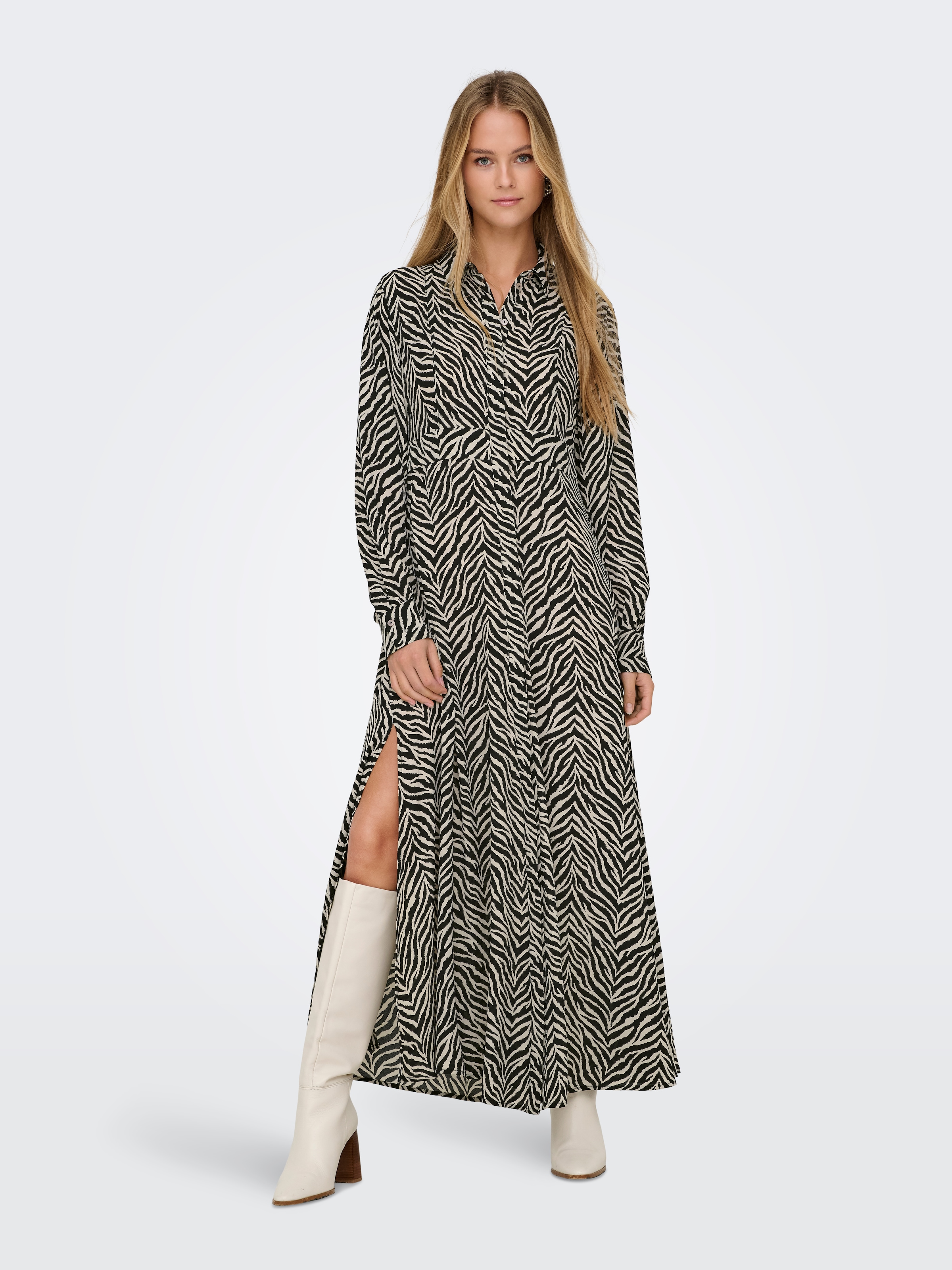 ONLY Hemdblusenkleid »ONLHELEN LIFE L/S V-NECK MAXI DRESS PTM« Sommerkleid