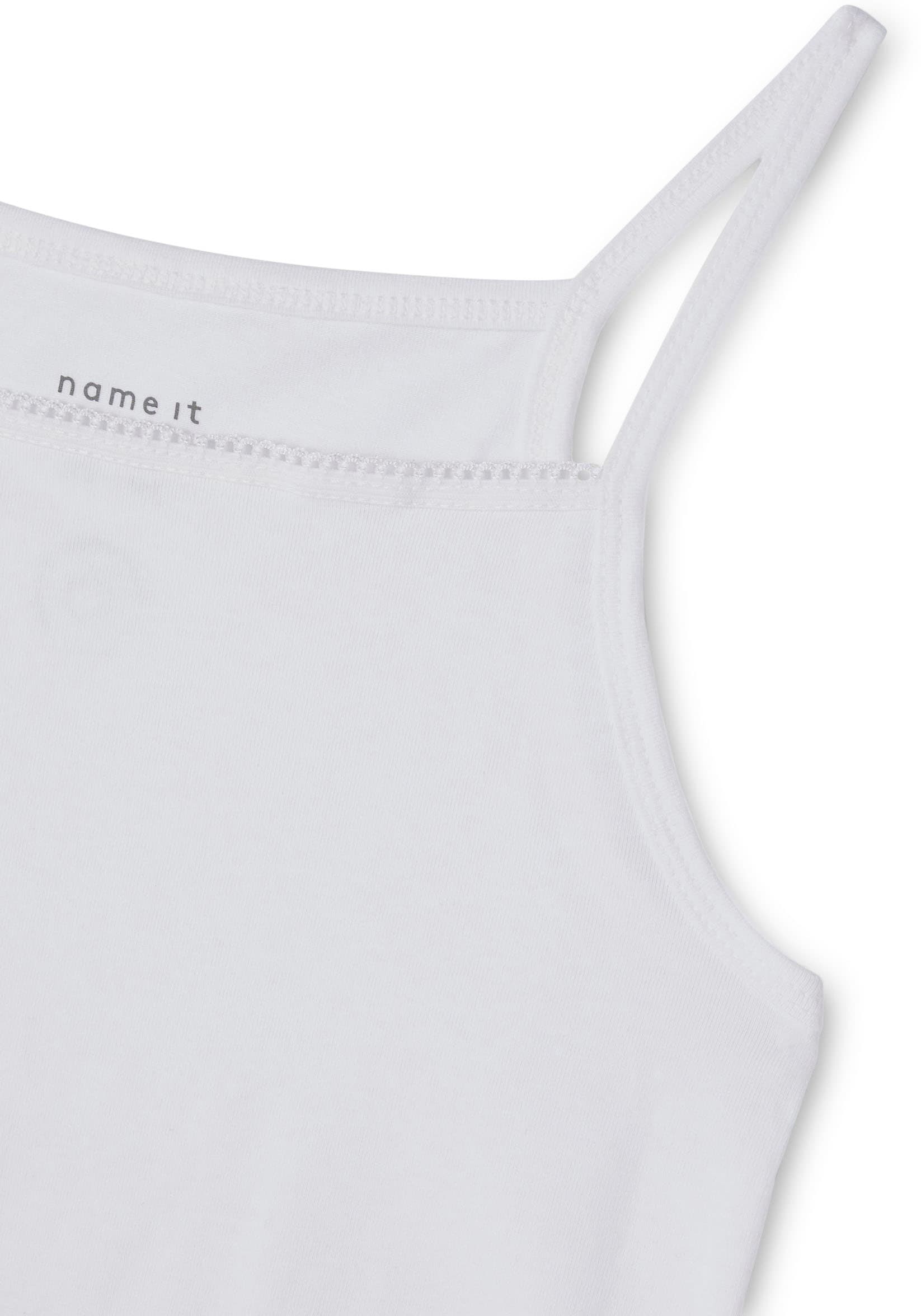 Name It Unterhemd »NKFSTRAP für Mädchen mit Spaghettiträgern im 2er-Pack«, 2 Stk. unifarben, casual, körpernah, Baumwollmischung, Rundhals