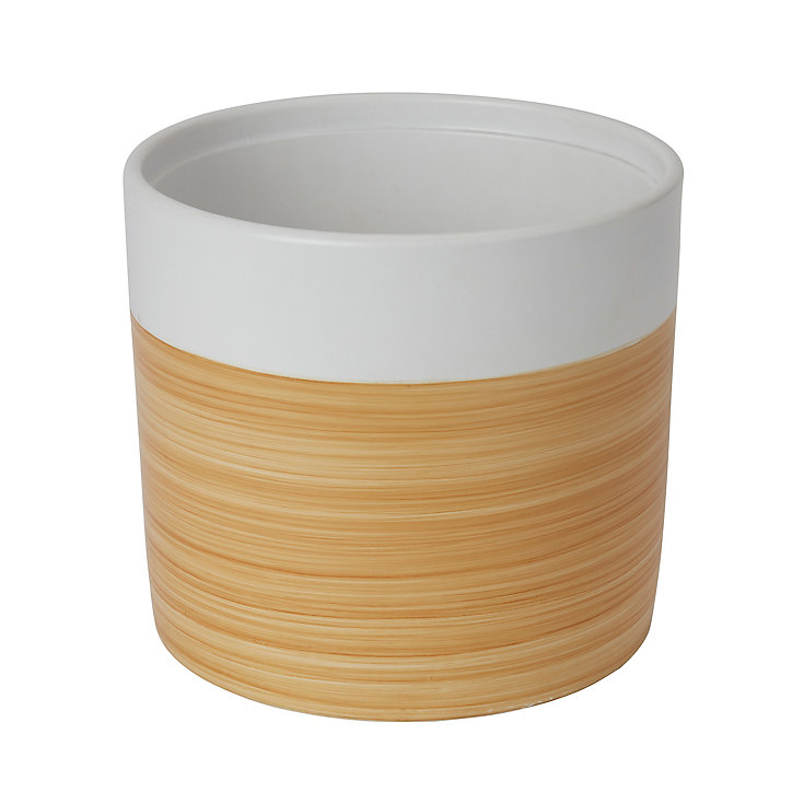 Pot rond céramique décor bois ø19 cm