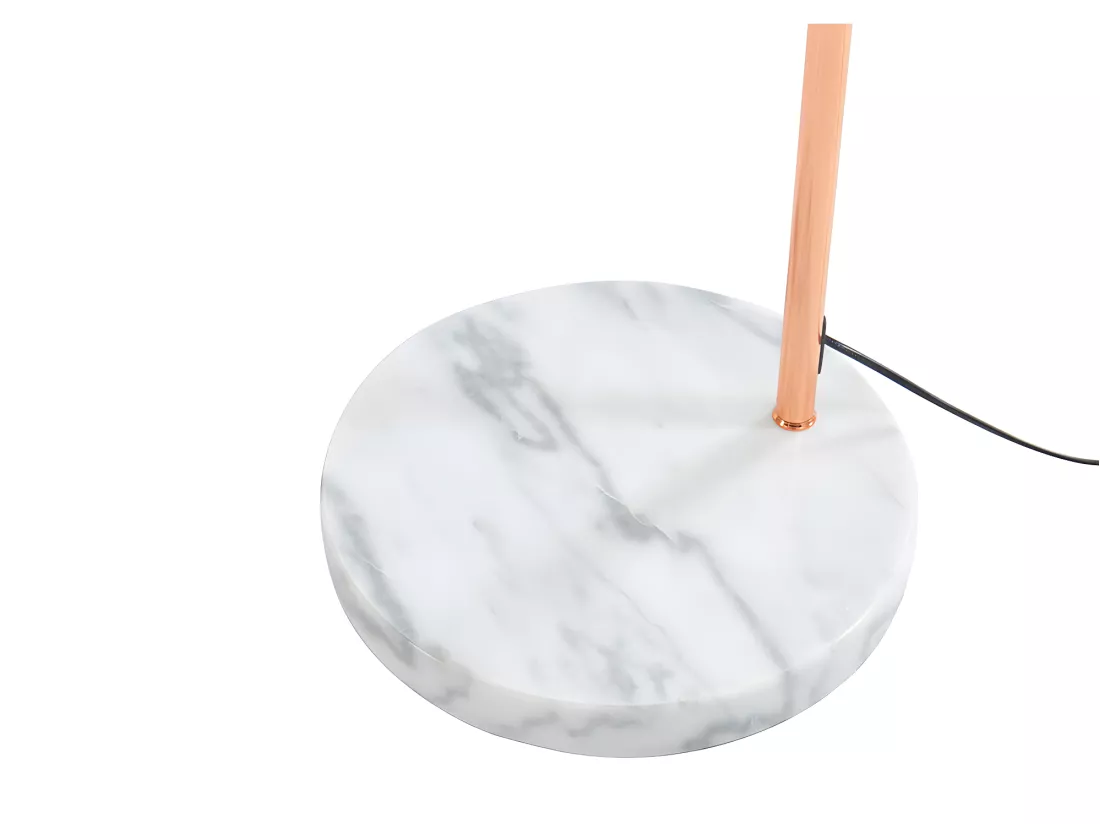 Grand lampadaire arc style art déco - Métal et marbre - H. 180 cm - Cuivré - OMBRAGE
