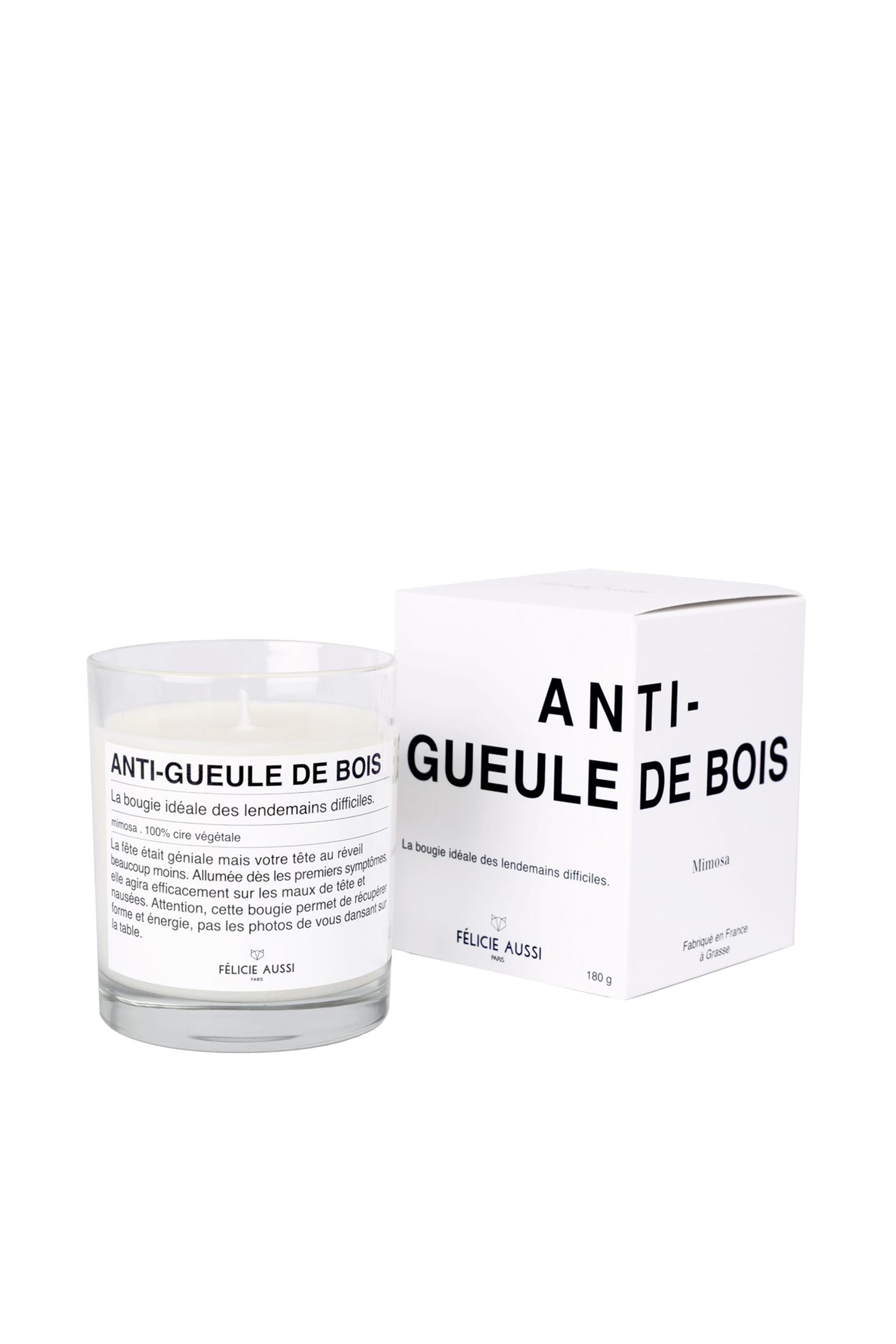 FÉLICIE AUSSI Bougie ANTI GUEULE DE BOIS Blanc