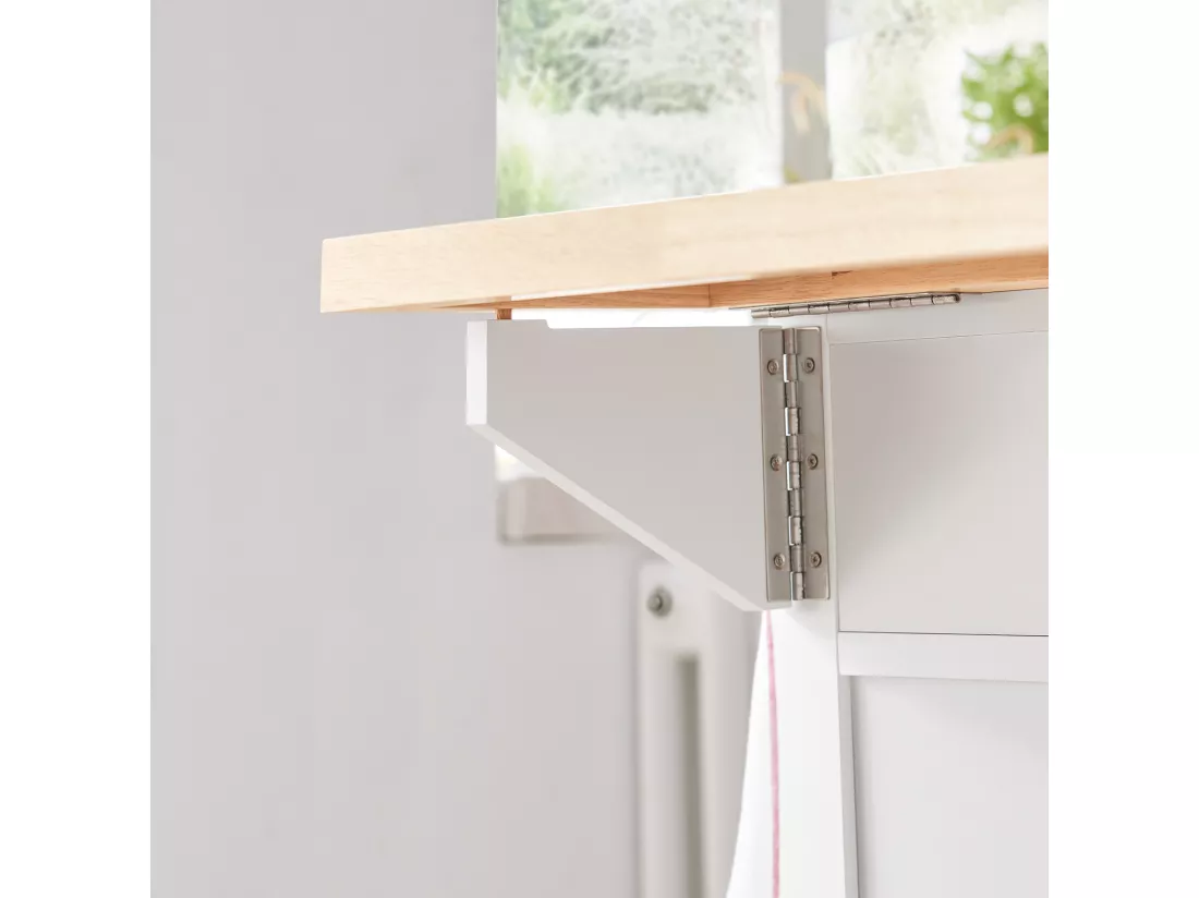 Desserte sur roulettes en Bois avec Plans de Travail Rabattable, FKW71-WN