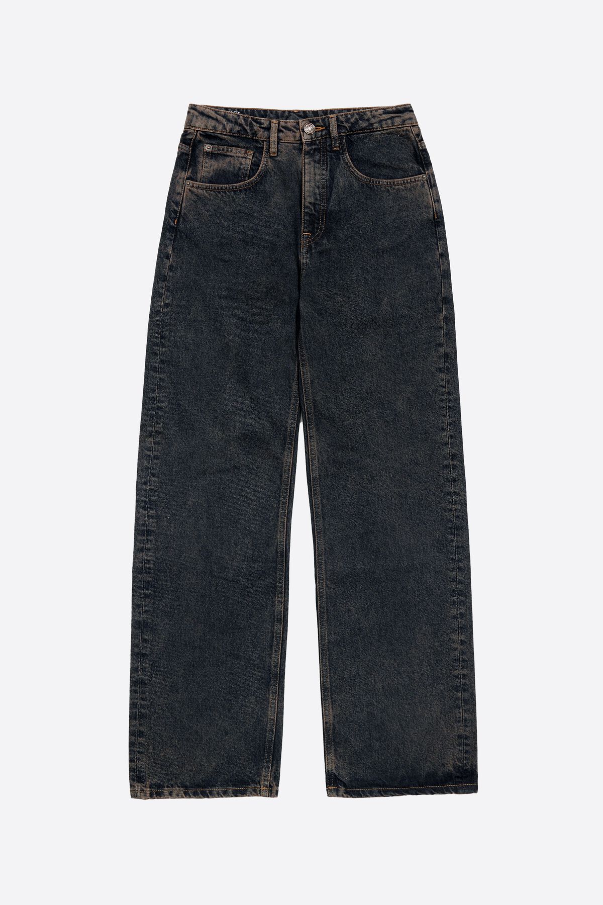CALÇA LARGA - Jeans azul acinzentado