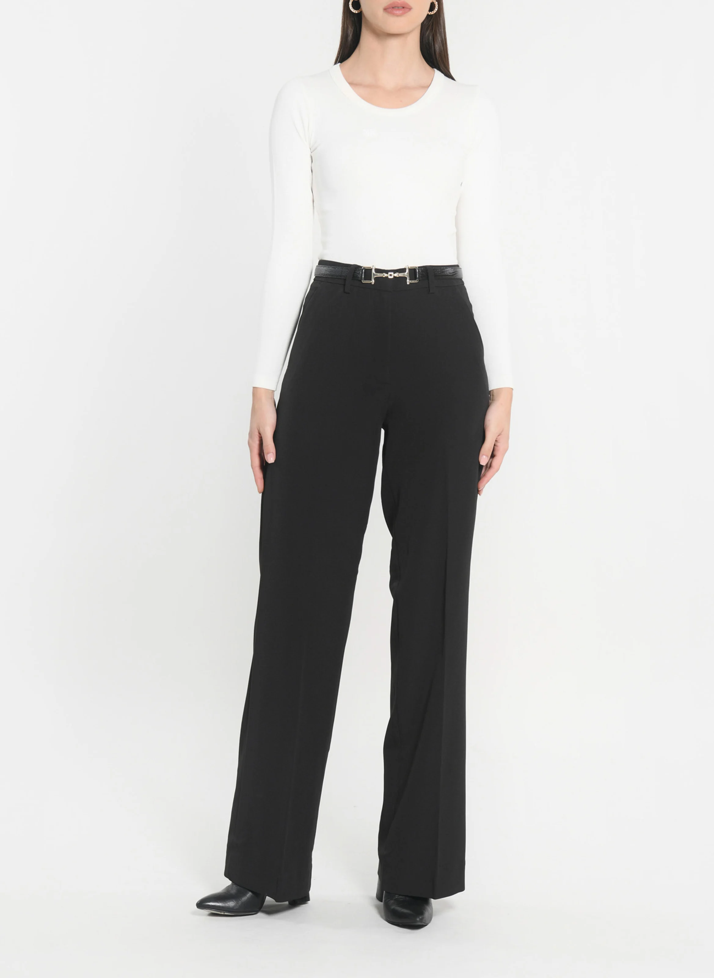 MATHILDA - Pantalon droit taille basse | Noir