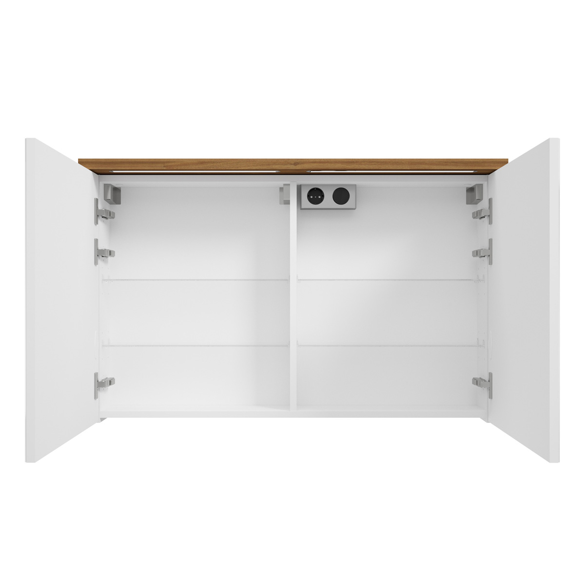 Fontana Grado spiegelkast met verlichting 100cm 2 deuren walnoot