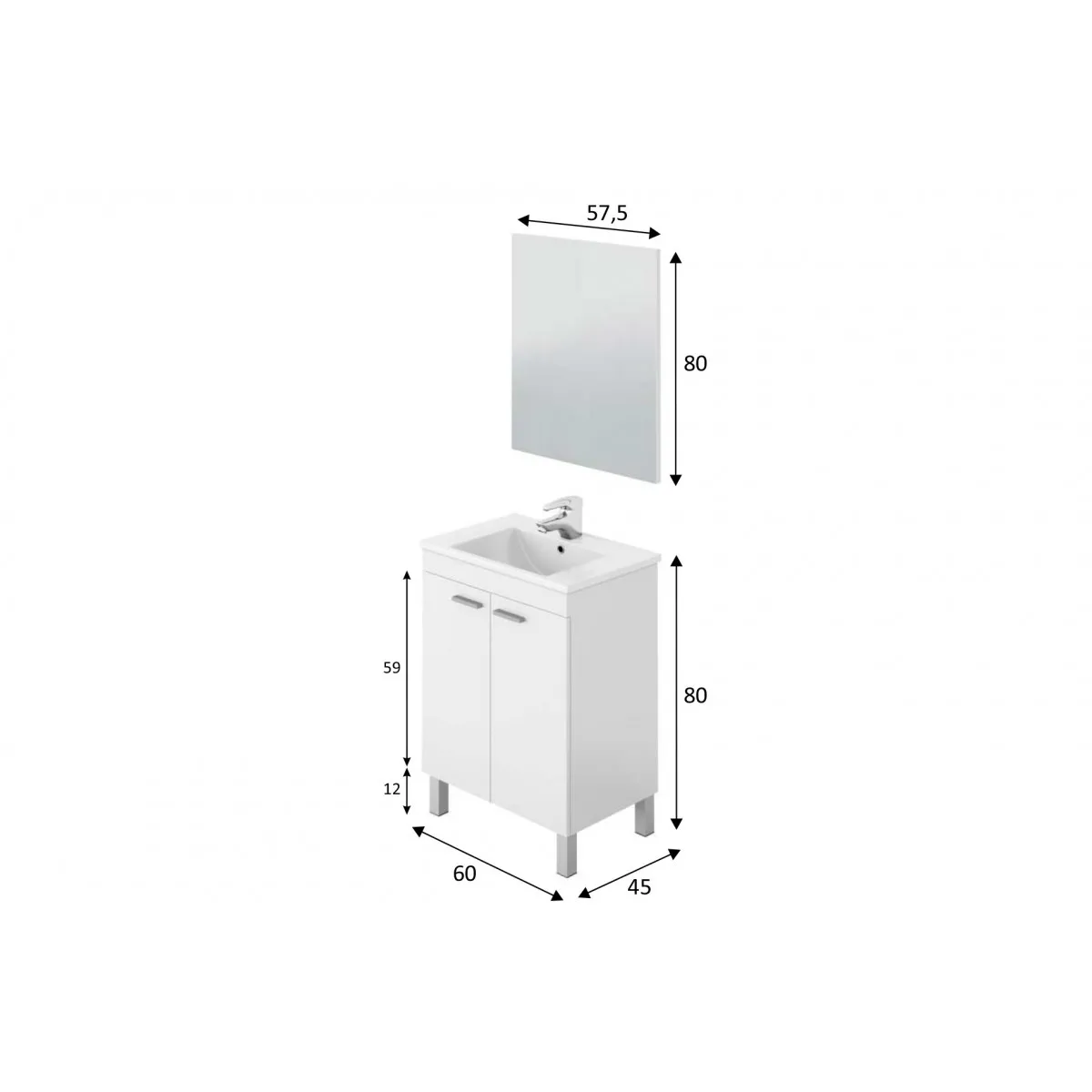 Pegane Meuble sous-vasque Blanc