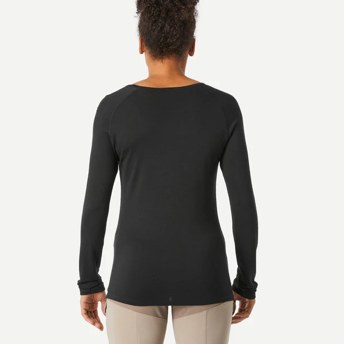 Decathlon Forclaz - Camisa feminina de manga comprida Forclaz MT500 em 100% lã merino