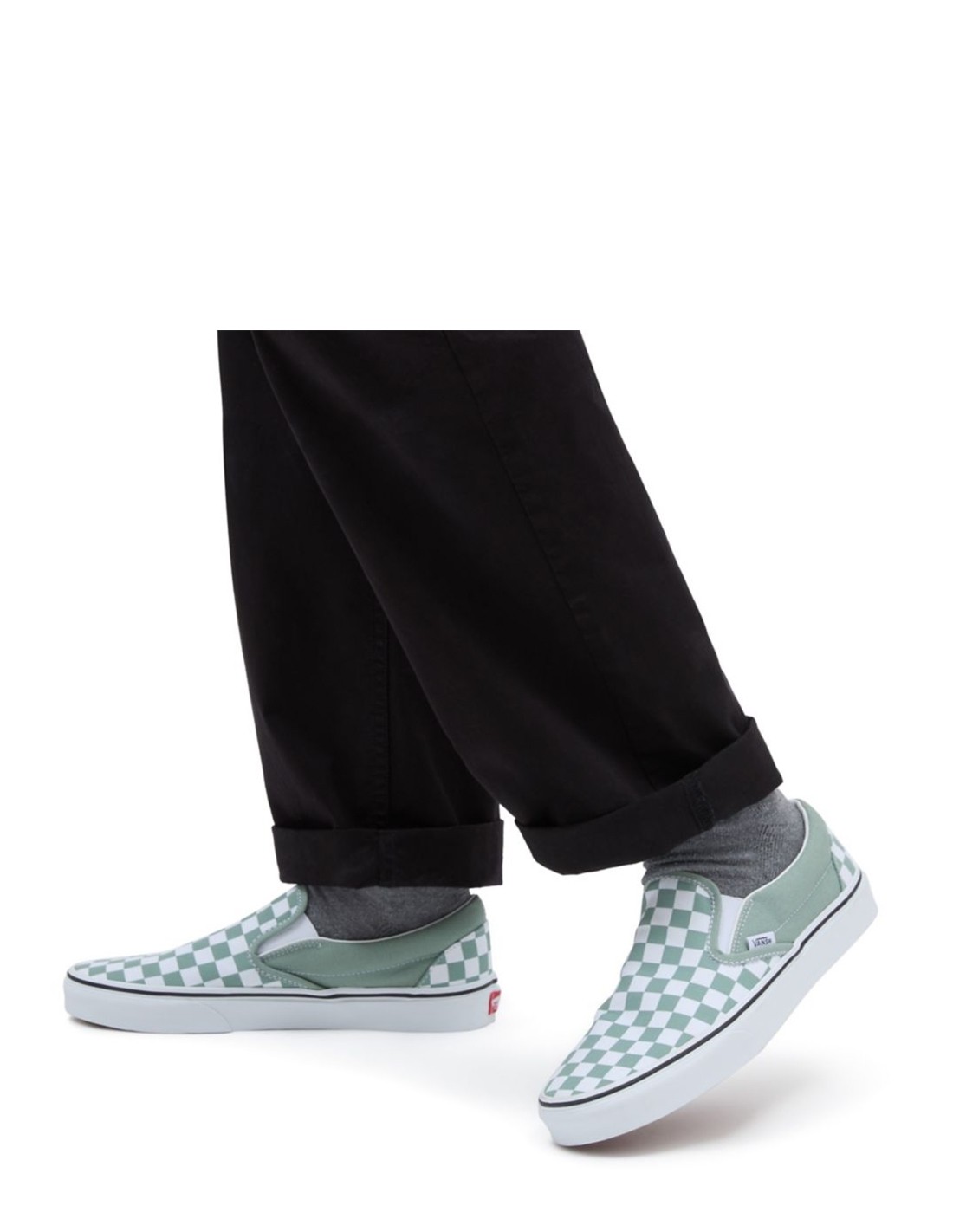 vans Sneakers Femme UA Classic Slip-on Blanc/Menthe