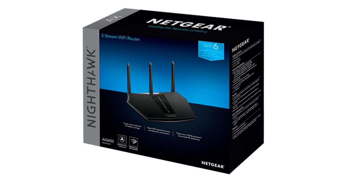 NetgearNighthawk AX 5-Stream WiFi 6 Router  (Zwart)